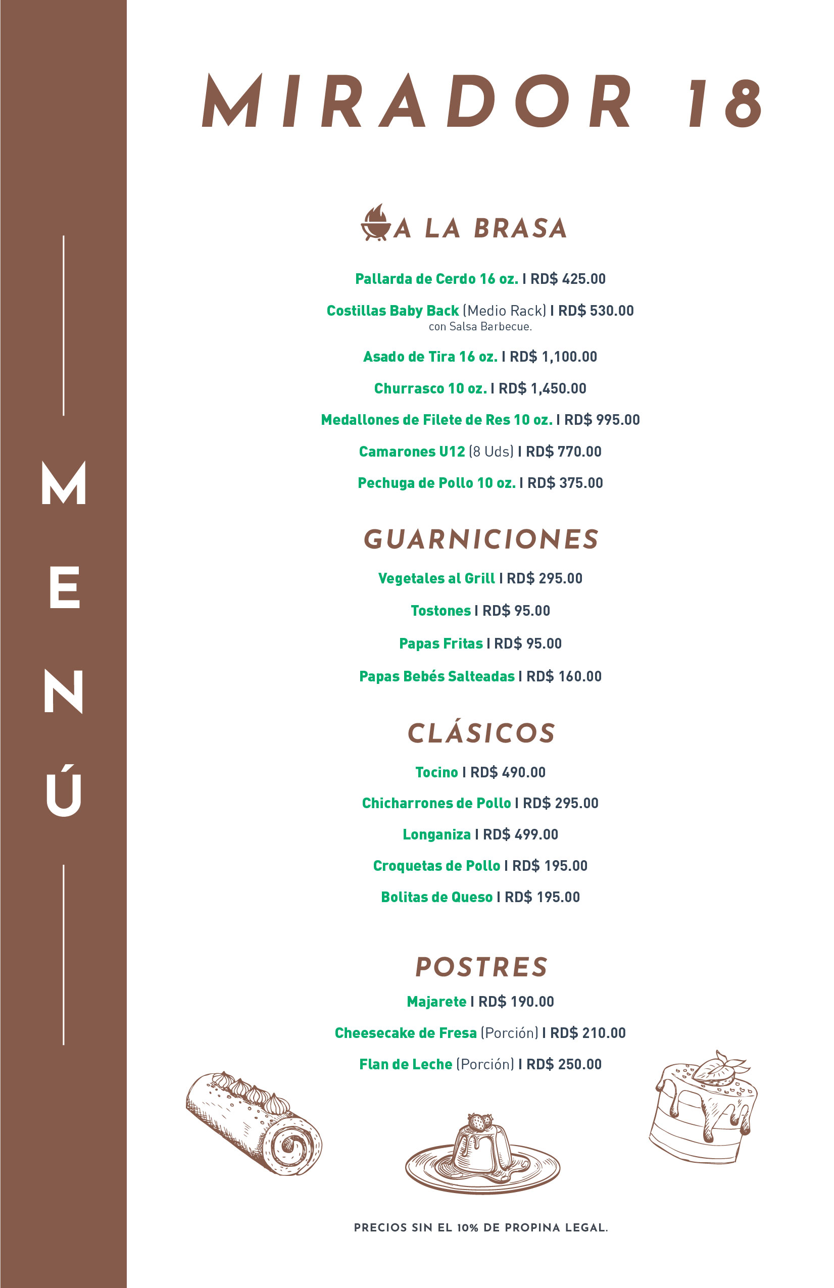 Menú Mirador 18 2