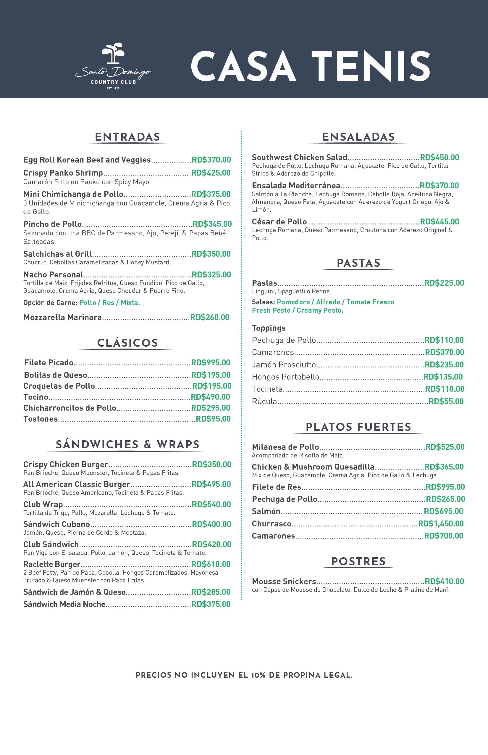 Menú Casa Tenis 18-11-2025