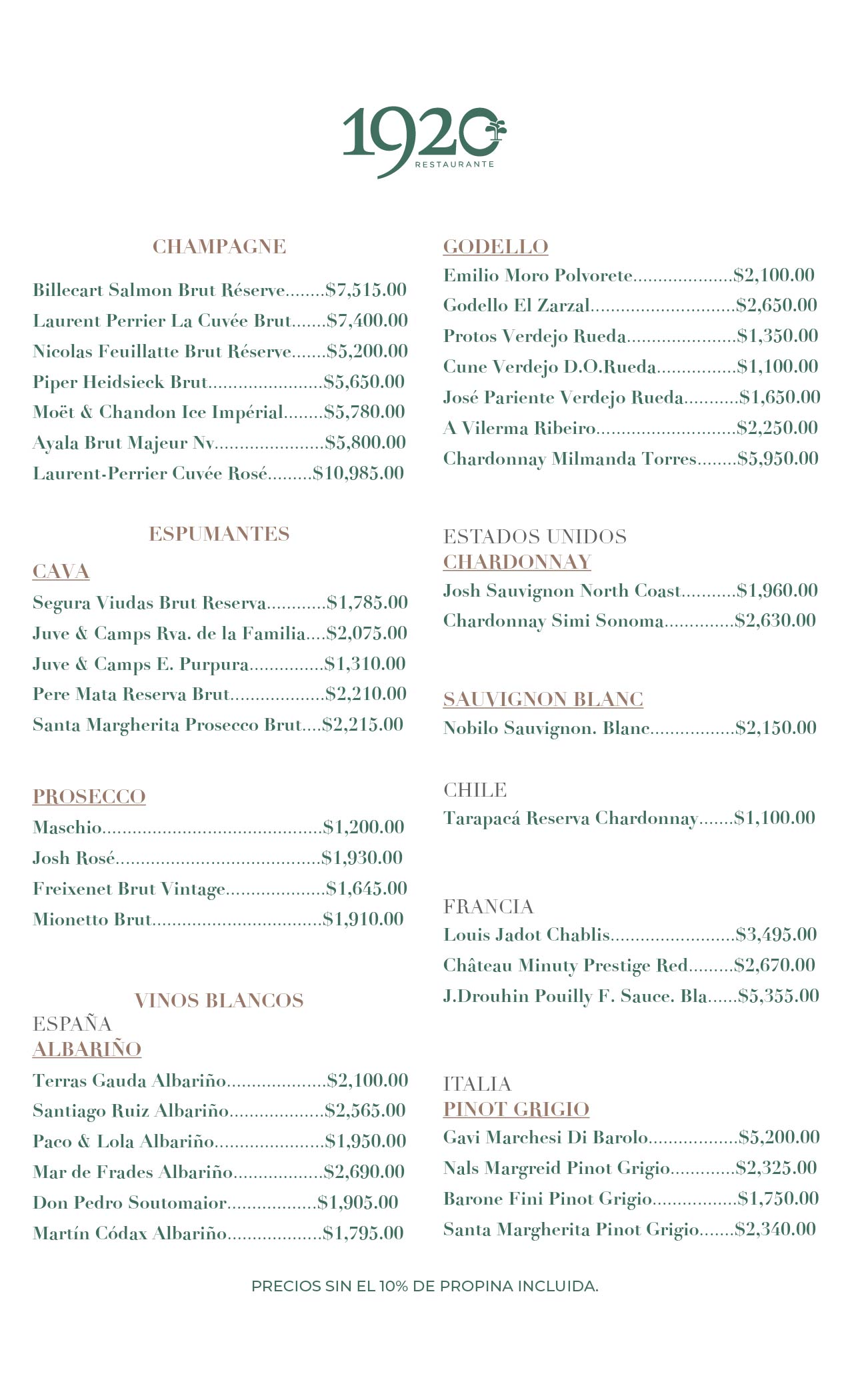 Carta de Vinos 1