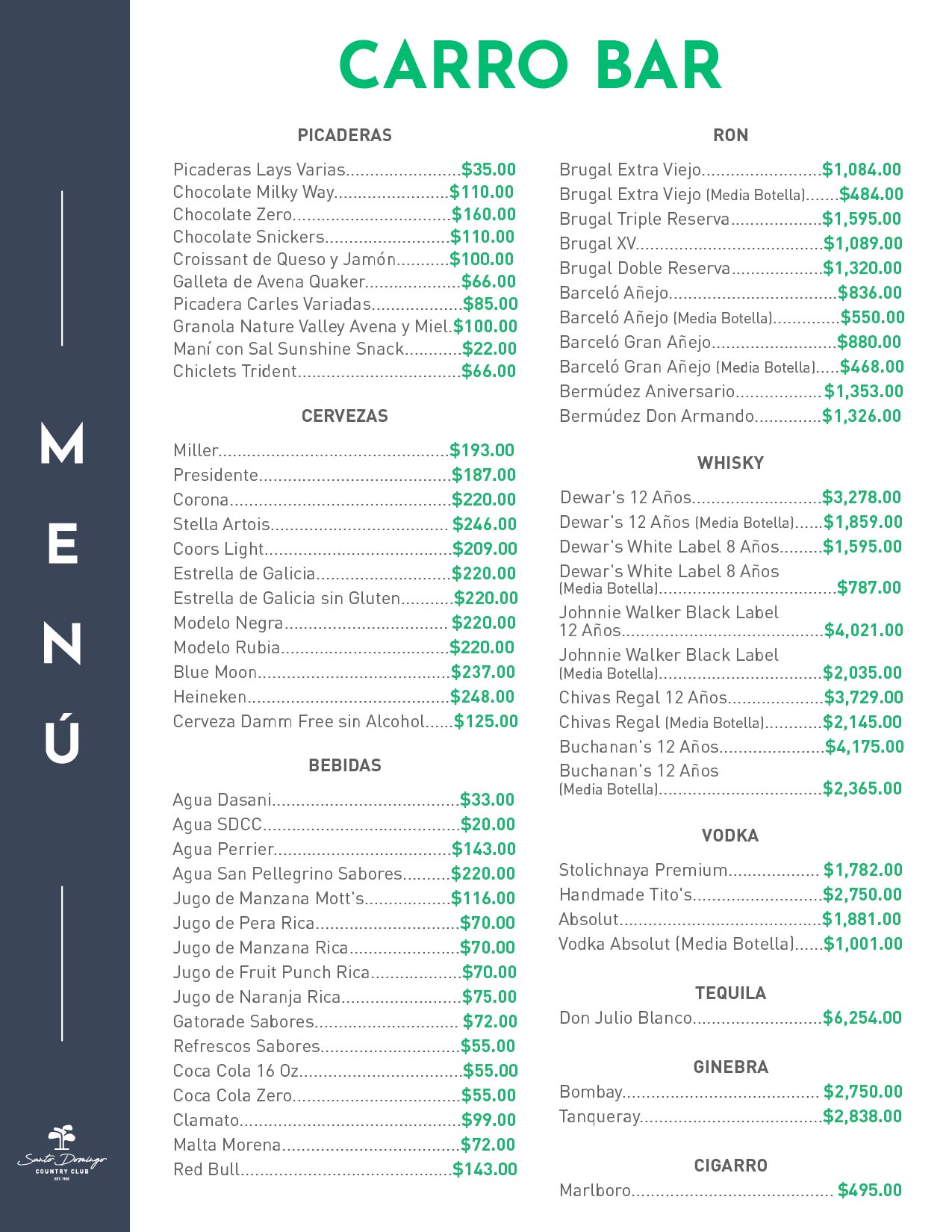 MENU CARRO BAR 18-05-2026